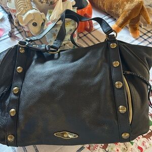 Elliott Lucca Black Shoulder Bag with Gold Accents